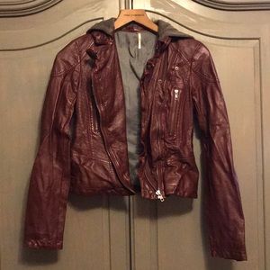 Distressed Faux Leather Free People Jacket
